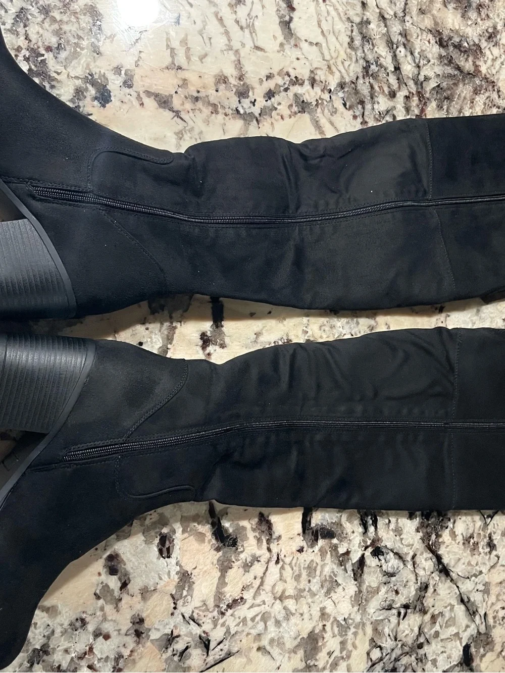 Fashion Nova Women's Black Over-the-Knee Block Heel Boots